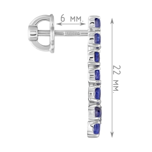 Женские Серьги Серебро Камень натуральный Сапфир
