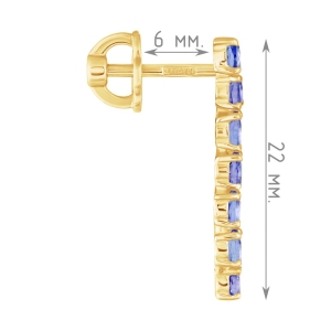 Женские Серьги Серебро Камень натуральный Танзанит