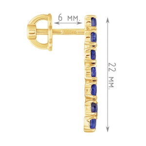 Женские Серьги Серебро Камень натуральный Сапфир