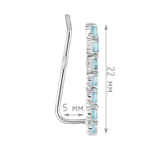 Женские Серьги Серебро Камень натуральный Топаз