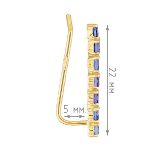 Женские Серьги Серебро Камень натуральный Танзанит