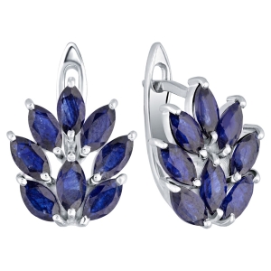 Женские Серьги Серебро Камень натуральный Сапфир