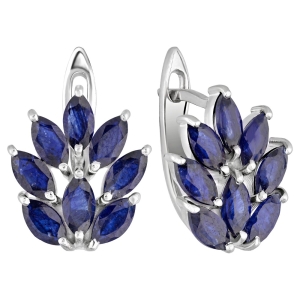 Женские Серьги Серебро Камень натуральный Сапфир