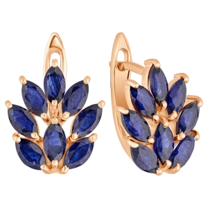 Женские Серьги Серебро Камень натуральный Сапфир