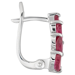 Женские Серьги Серебро Камень натуральный Рубин