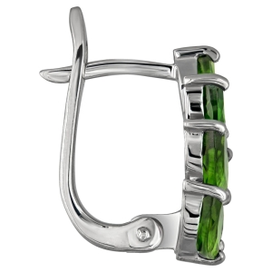 Женские Серьги Серебро Камень натуральный Хромдиопсид