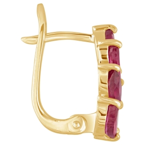 Женские Серьги Серебро Камень натуральный Рубин