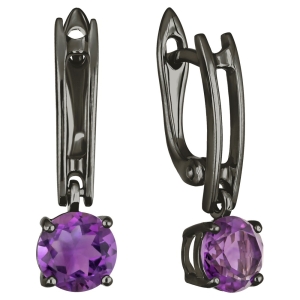 Женские Серьги Серебро Камень натуральный Аметист