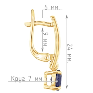 Женские Серьги Серебро Камень натуральный Сапфир