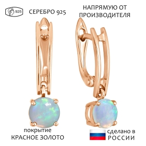 Женские Серьги Серебро Камень натуральный Опал