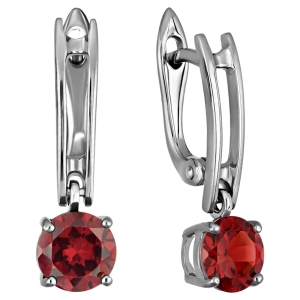 Женские Серьги Серебро Камень натуральный Гранат