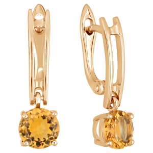 Женские Серьги Серебро Камень натуральный Цитрин