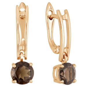 Женские Серьги Серебро Камень натуральный Раухтопаз