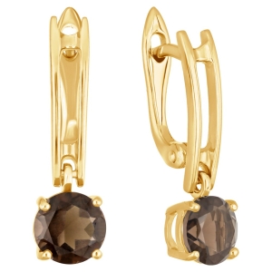 Женские Серьги Серебро Камень натуральный Раухтопаз