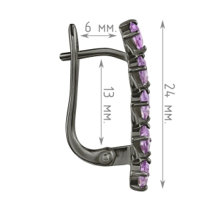 Женские Серьги Серебро Камень натуральный Аметист