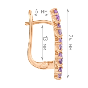 Женские Серьги Серебро Камень натуральный Аметист