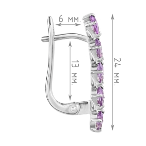 Женские Серьги Серебро Камень натуральный Аметист