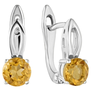 Женские Серьги Серебро Камень натуральный Цитрин