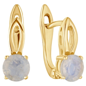 Женские Серьги Серебро Камень натуральный Лунный камень