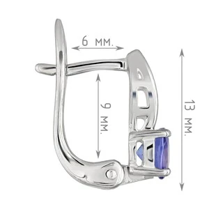 Женские Серьги Серебро Камень натуральный Танзанит