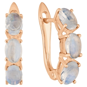 Женские Серьги Серебро Камень натуральный Лунный камень