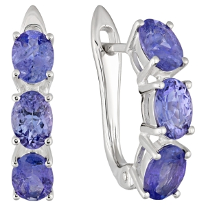 Женские Серьги Серебро Камень натуральный Танзанит