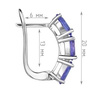 Женские Серьги Серебро Камень натуральный Танзанит
