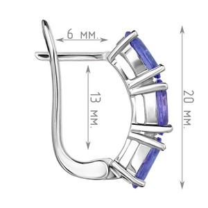 Женские Серьги Серебро Камень натуральный Танзанит
