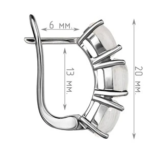 Женские Серьги Серебро Камень натуральный Лунный камень