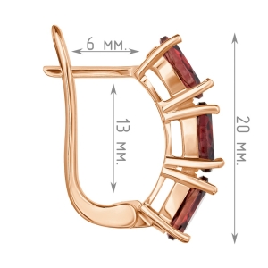Женские Серьги Серебро Камень натуральный Турмалин