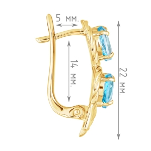 Женские Серьги Серебро Камень натуральный Топаз