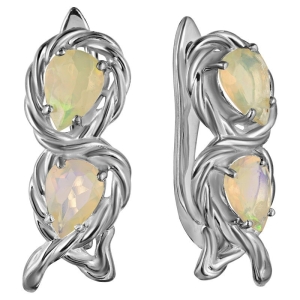 Женские Серьги Серебро Камень натуральный Опал