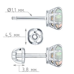 Женские Серьги Серебро Камень натуральный Опал
