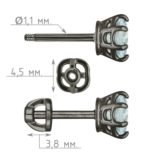 Женские Серьги Серебро Камень натуральный Топаз