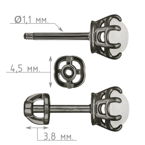 Женские Серьги Серебро Камень натуральный Лунный камень