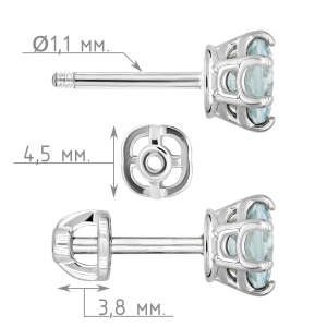 Женские Серьги Серебро Камень натуральный Топаз