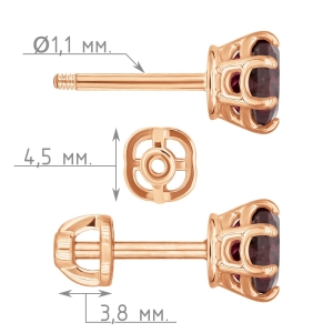 Женские Серьги Серебро Камень натуральный Турмалин