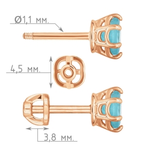 Женские Серьги Серебро Камень натуральный Апатит