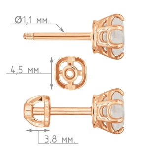 Женские Серьги Серебро Камень натуральный Лунный камень