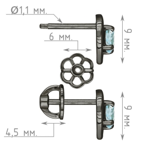 Женские Серьги Серебро Камень натуральный Топаз