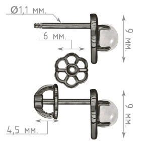Женские Серьги Серебро Камень натуральный Лунный камень