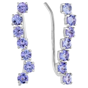 Женские Серьги Серебро Камень натуральный Танзанит