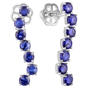 Женские Серьги Серебро Камень натуральный Сапфир