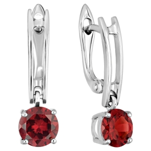 Женские Серьги Серебро Камень натуральный Гранат