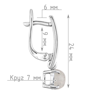 Женские Серьги Серебро Камень натуральный Лунный камень