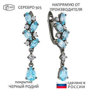 Женские Серьги Серебро Камень натуральный Топаз