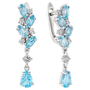 Женские Серьги Серебро Камень натуральный Топаз