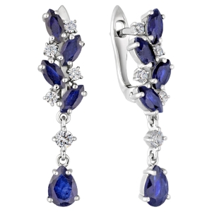 Женские Серьги Серебро Камень натуральный Сапфир