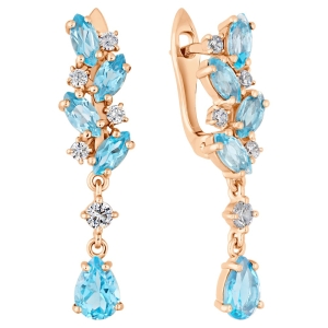 Женские Серьги Серебро Камень натуральный Топаз