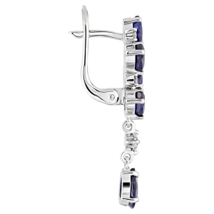 Женские Серьги Серебро Камень натуральный Сапфир